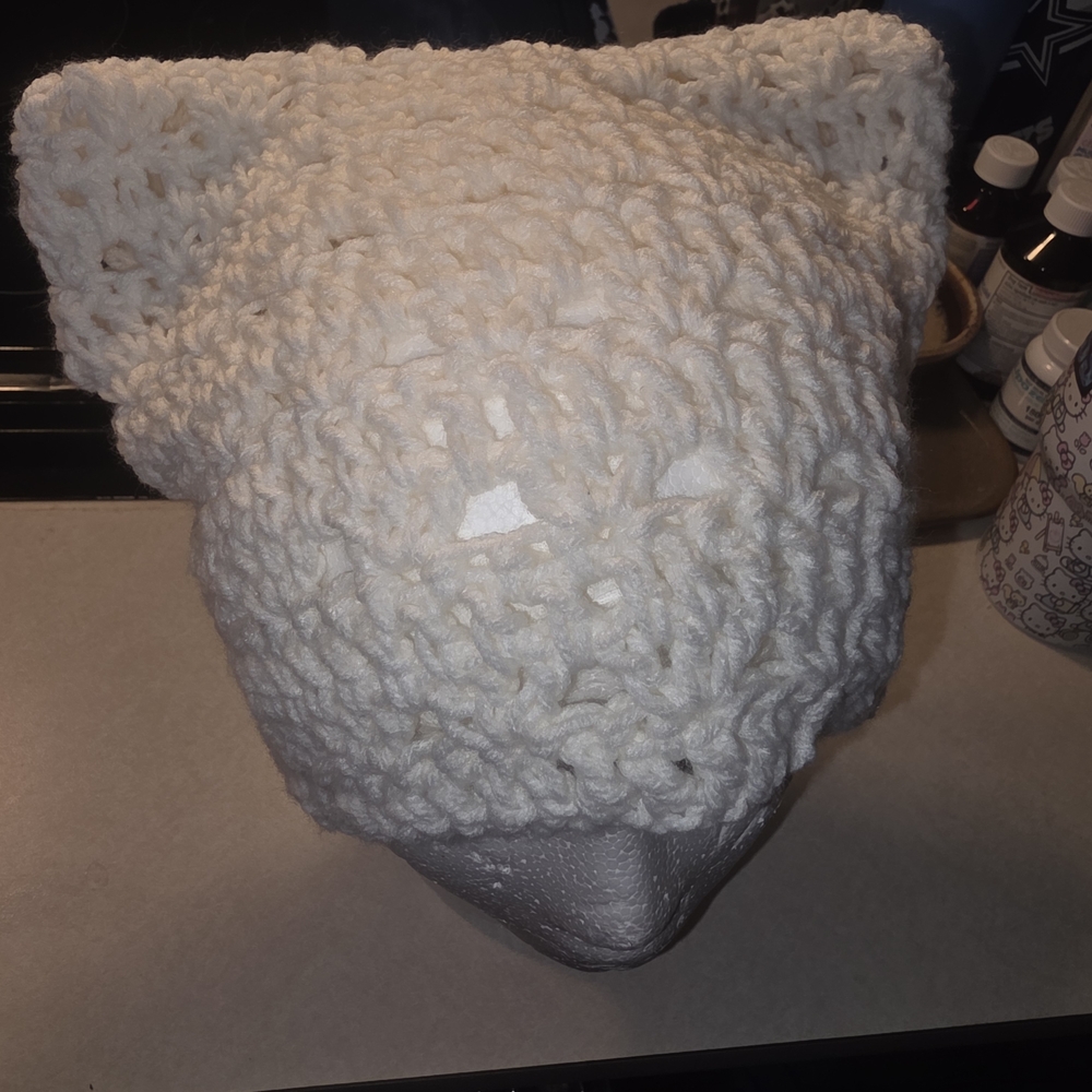 Handmade Crocheted Cat Ear Beanie